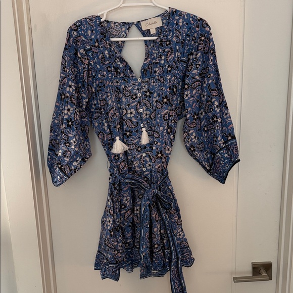 Cleobella Blue and Pink Floral Mini Dress - Picture 1 of 3